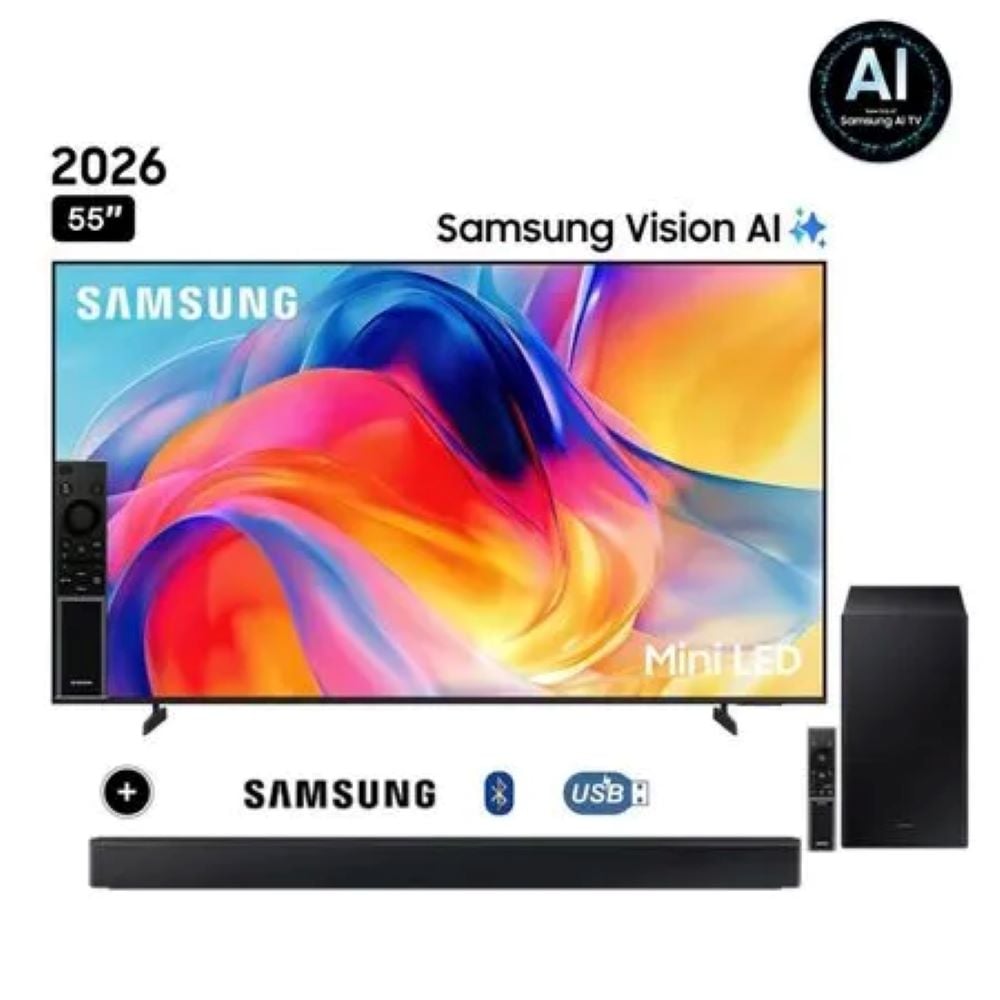 TELEVISOR SAMSUNG 55' MINI LED 55M70H VISION AI SMART TV + SOUNDBAR HW-B450F - 1