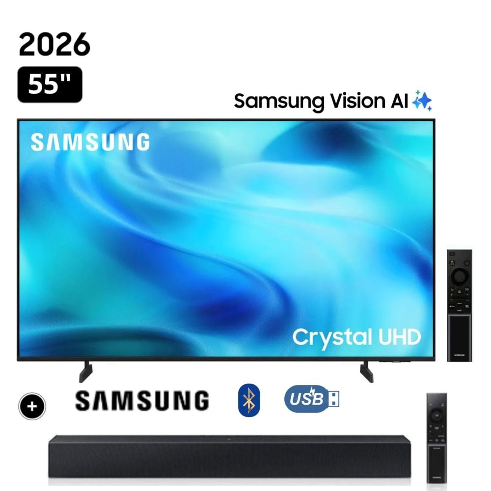 TELEVISOR SAMSUNG 55 SMART TV CRYSTAL UHD 4K UN55U8000H + SOUNDBAR SAMSUNG B400F - 1