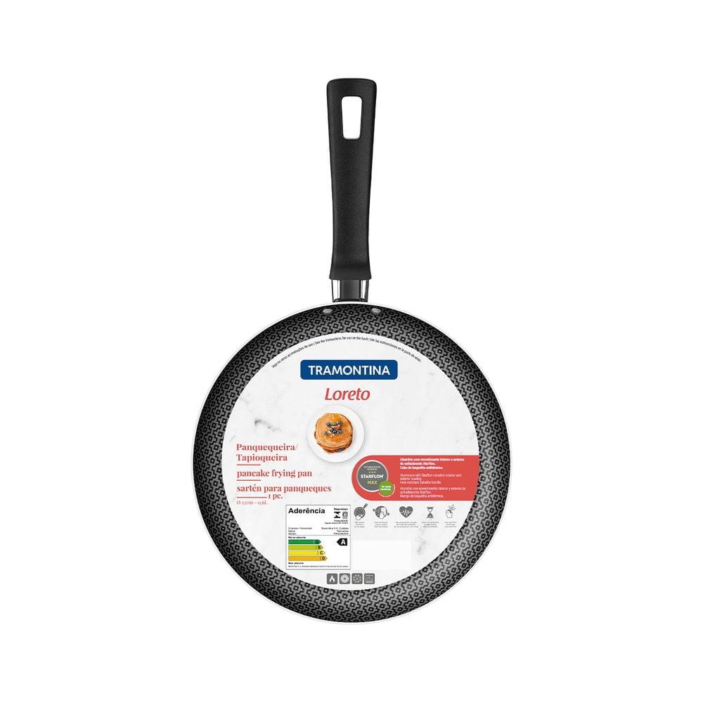 PANQUEQUERA TRAMONTINA LORETO 22 CM ROJO – SARTÉN ANTIADHERENTE DE ALUMINIO - 2