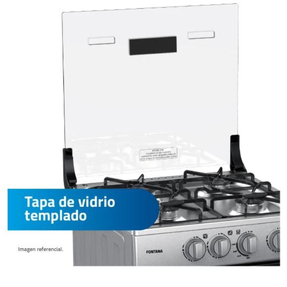 COCINA A GAS INDURAMA FONTANA 20″ 4 HORNILLAS GRIS - 2