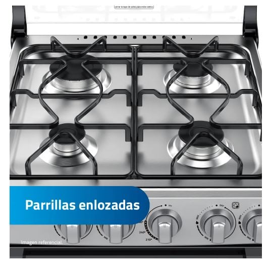 COCINA A GAS INDURAMA FONTANA 20″ 4 HORNILLAS GRIS - 3