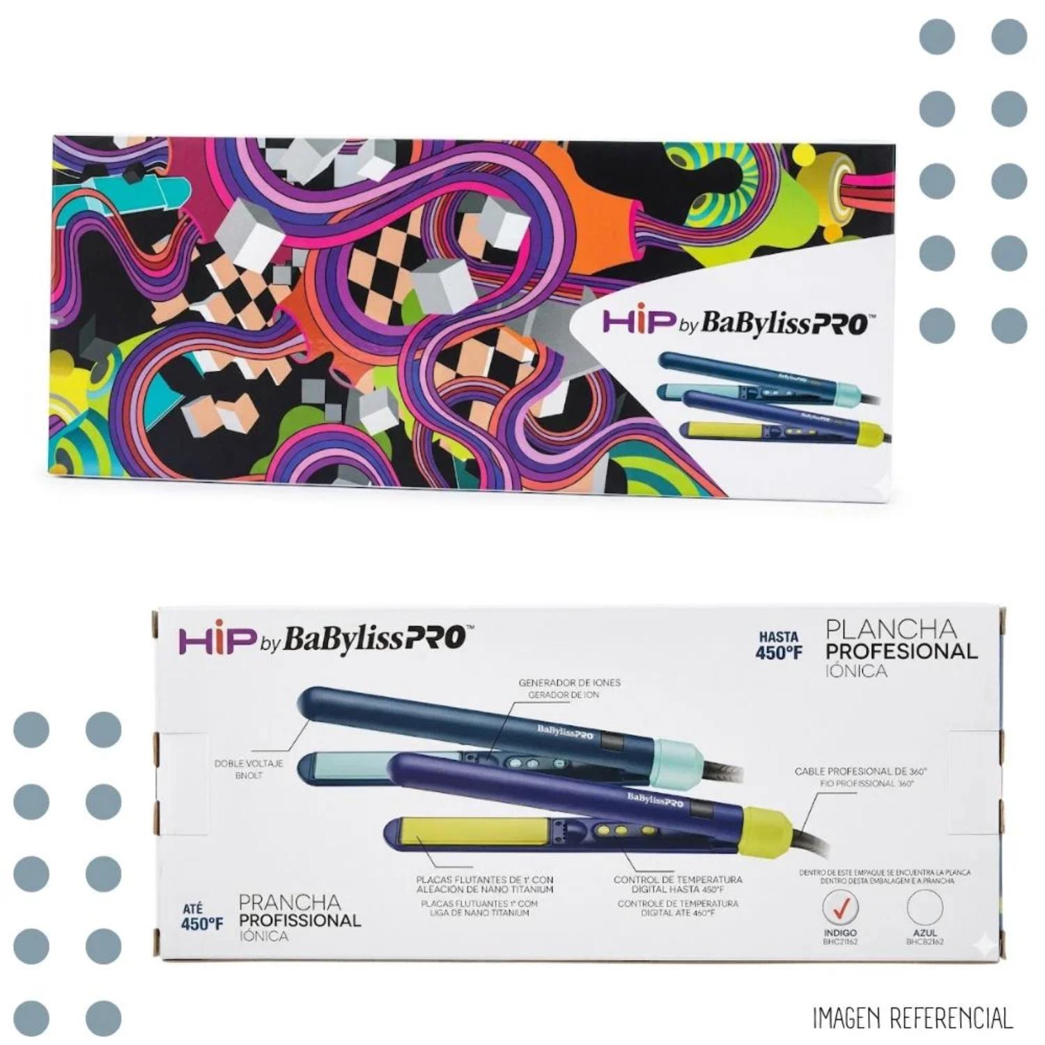 PLANCHA ALISADORA BABYLISSPRO HIP BY IÓNICA 1”- INDIGO - 4