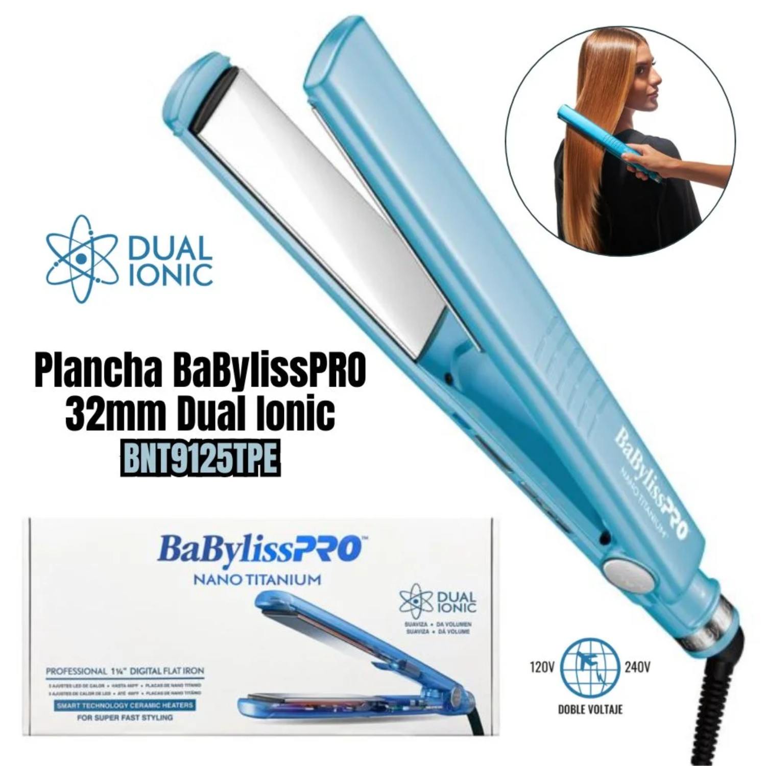 PLANCHA ALISADORA BABYLISS PRO DUAL IONIC 32MM - 1