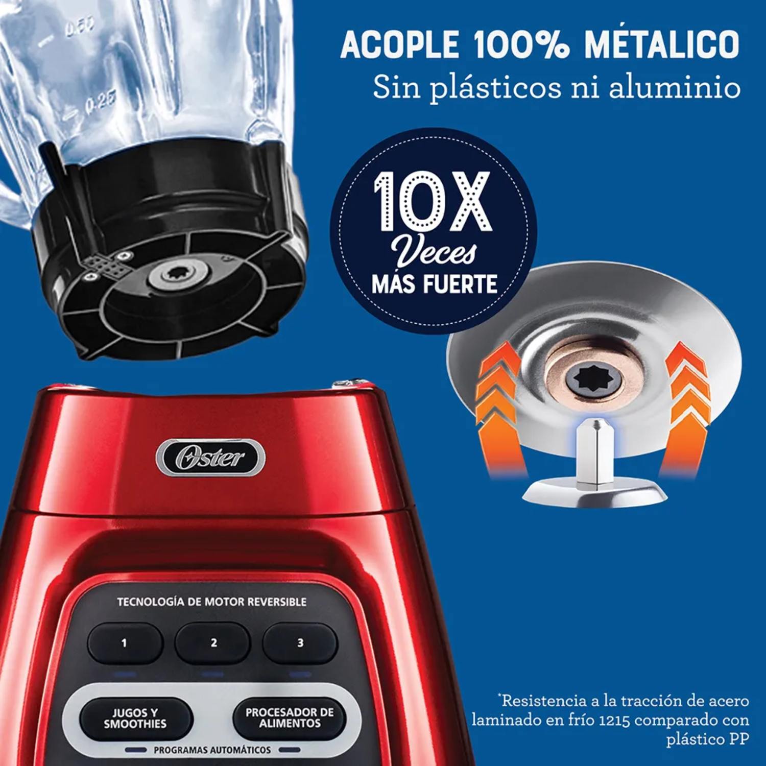 LICUADORA OSTER ROJA Y VASO BLEND N GO BLSTPYG1310RBG 1.5L - 4