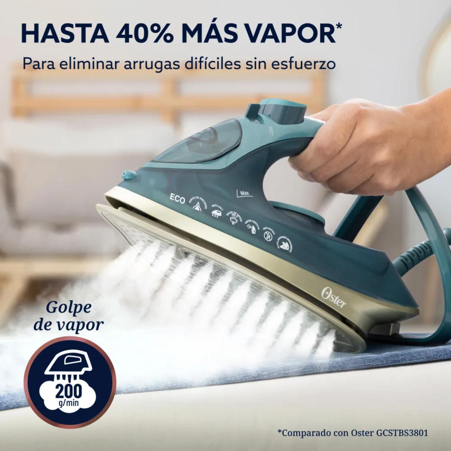 PLANCHA OSTER DE VAPOR AEROGLIDE MAX VERDE OSCURO GCSTAC7802-053 - 2