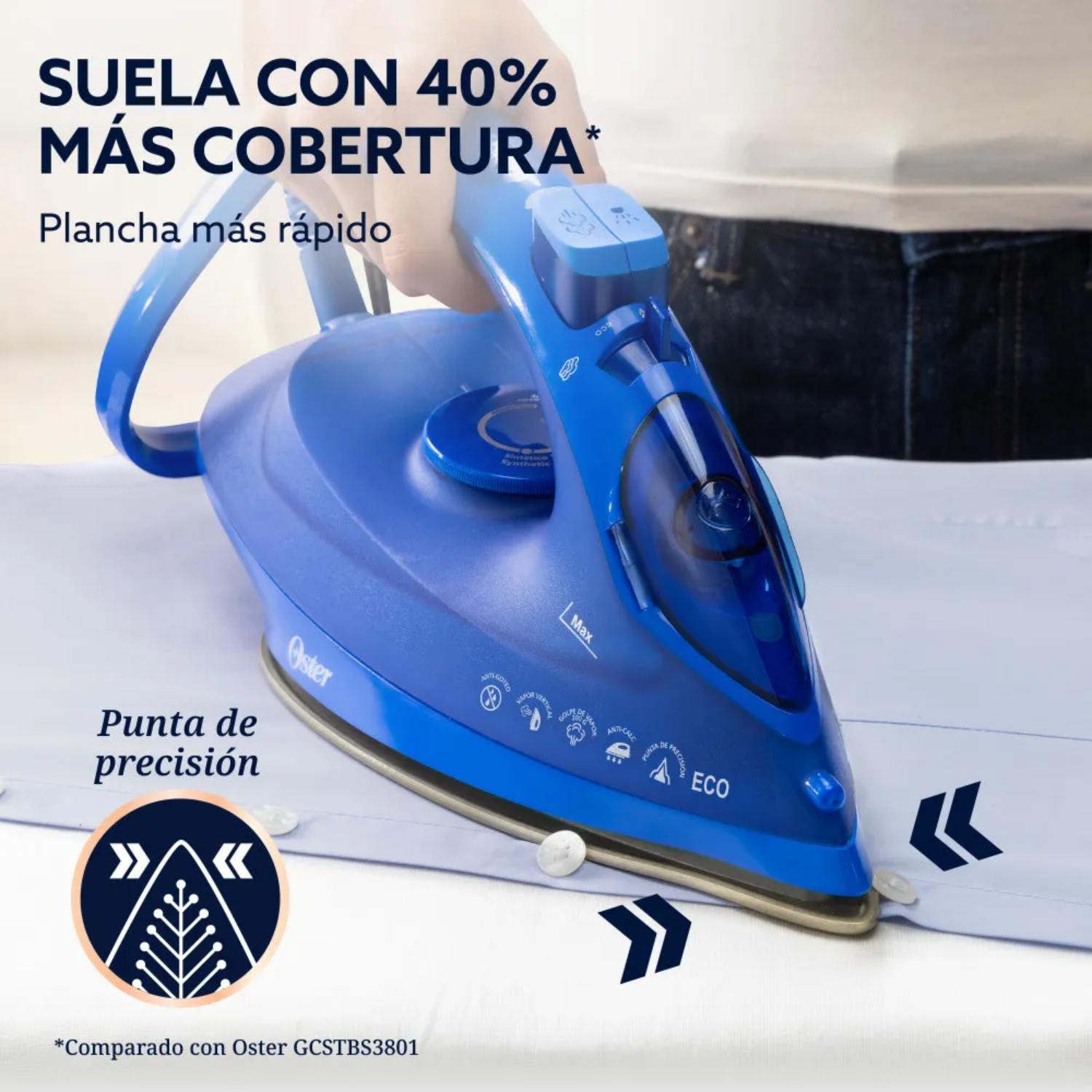 PLANCHA OSTER - AEROGLIDE PLUS AZUL GCSTAC7601-053 - 2