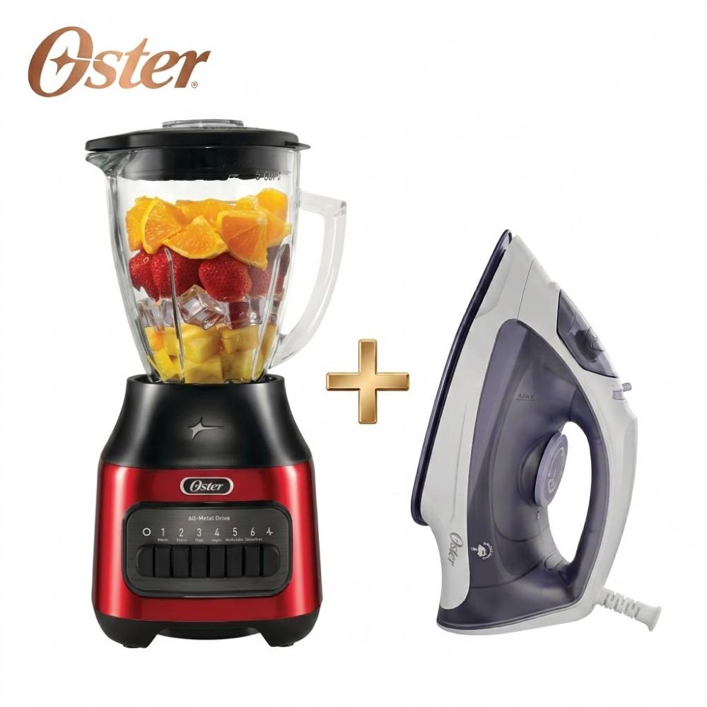 COMBO OSTER LICUADORA BLSTPEG-CPB 1.5L Y PLANCHA A VAPOR LIGERA GCSTBS3802 - 1