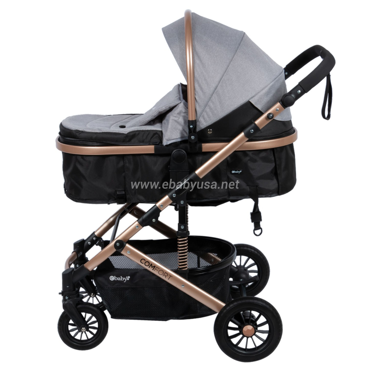 COCHE CUNA MOISÉS DE LUJO «COMFORT» GRIS - 3