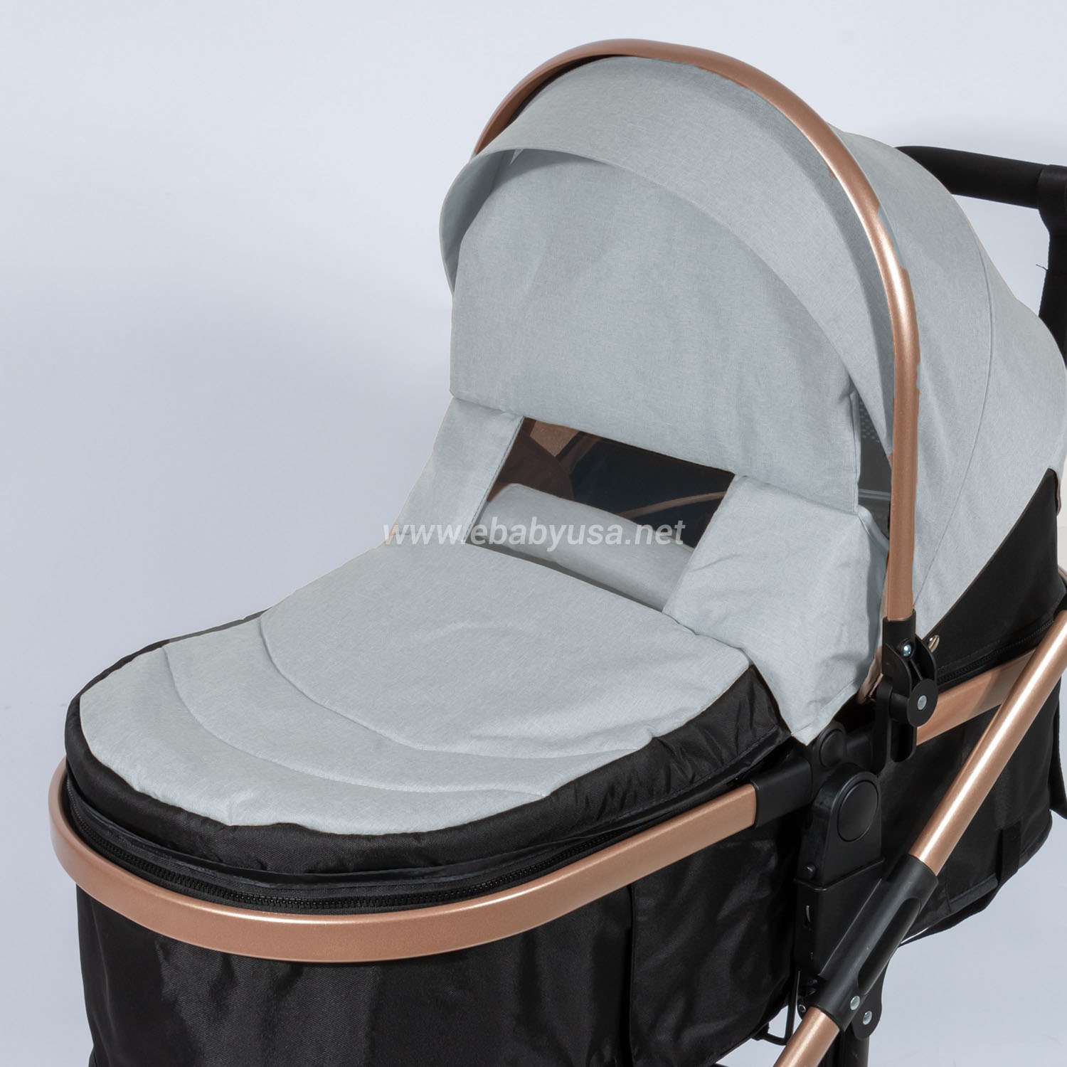 COCHE CUNA MOISÉS DE LUJO «COMFORT» GRIS - 6