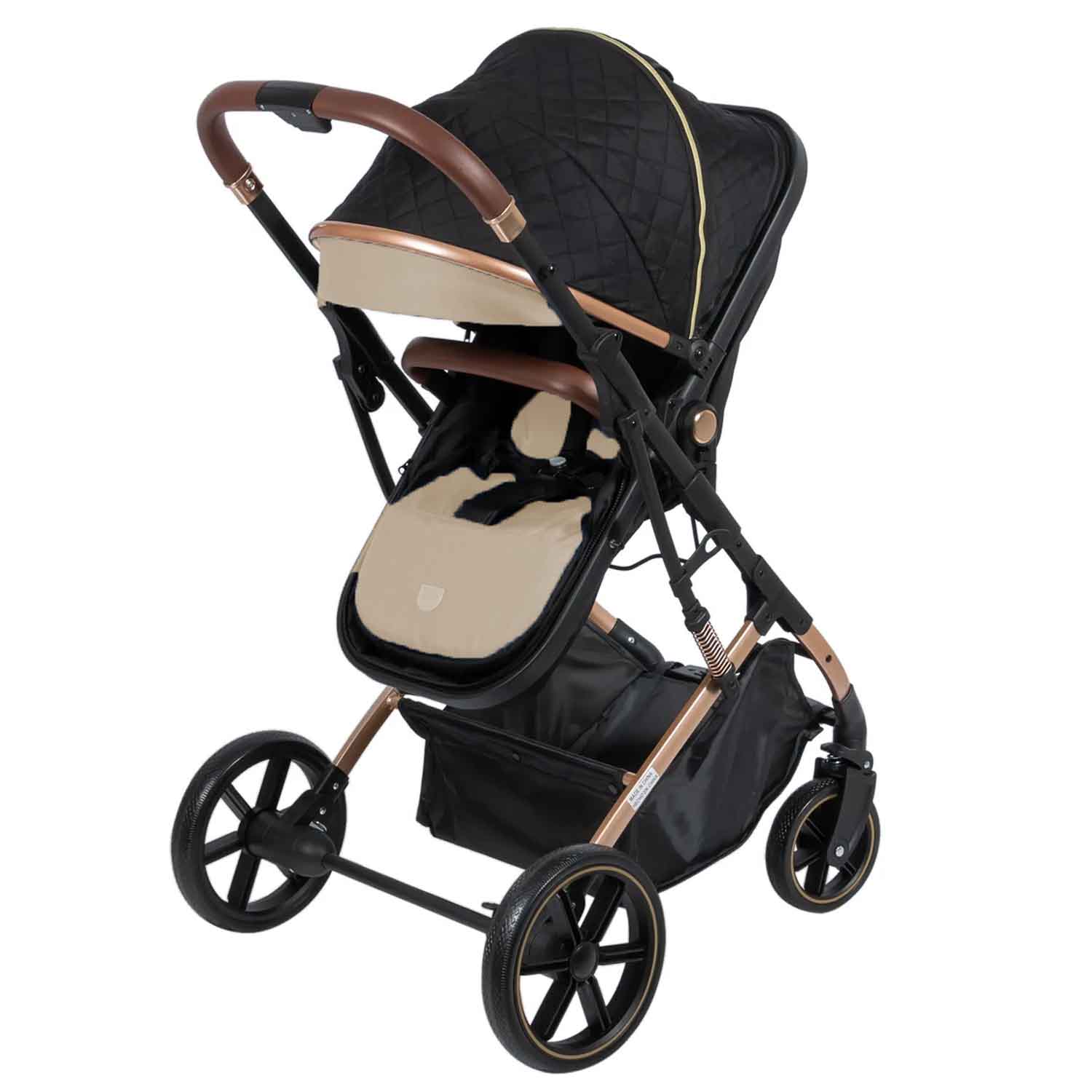 NUEVO COCHE CUNA MOISÉS DE LUJO SATURNO EB126-1 BEIGE - 2