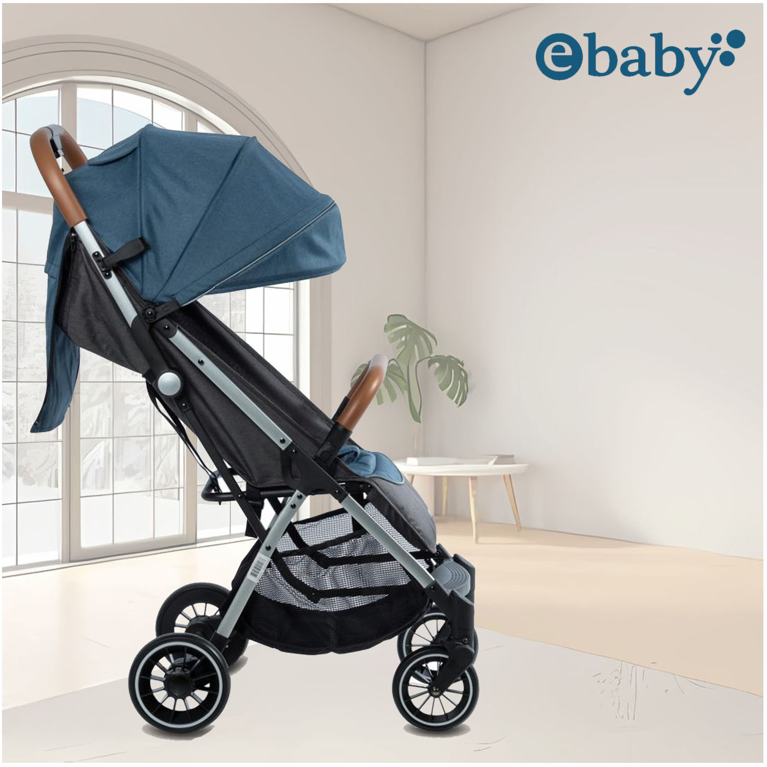COCHE MALETA PARA BEBÉ «SOFI» DE FÁCIL PLEGADO AZUL - 4