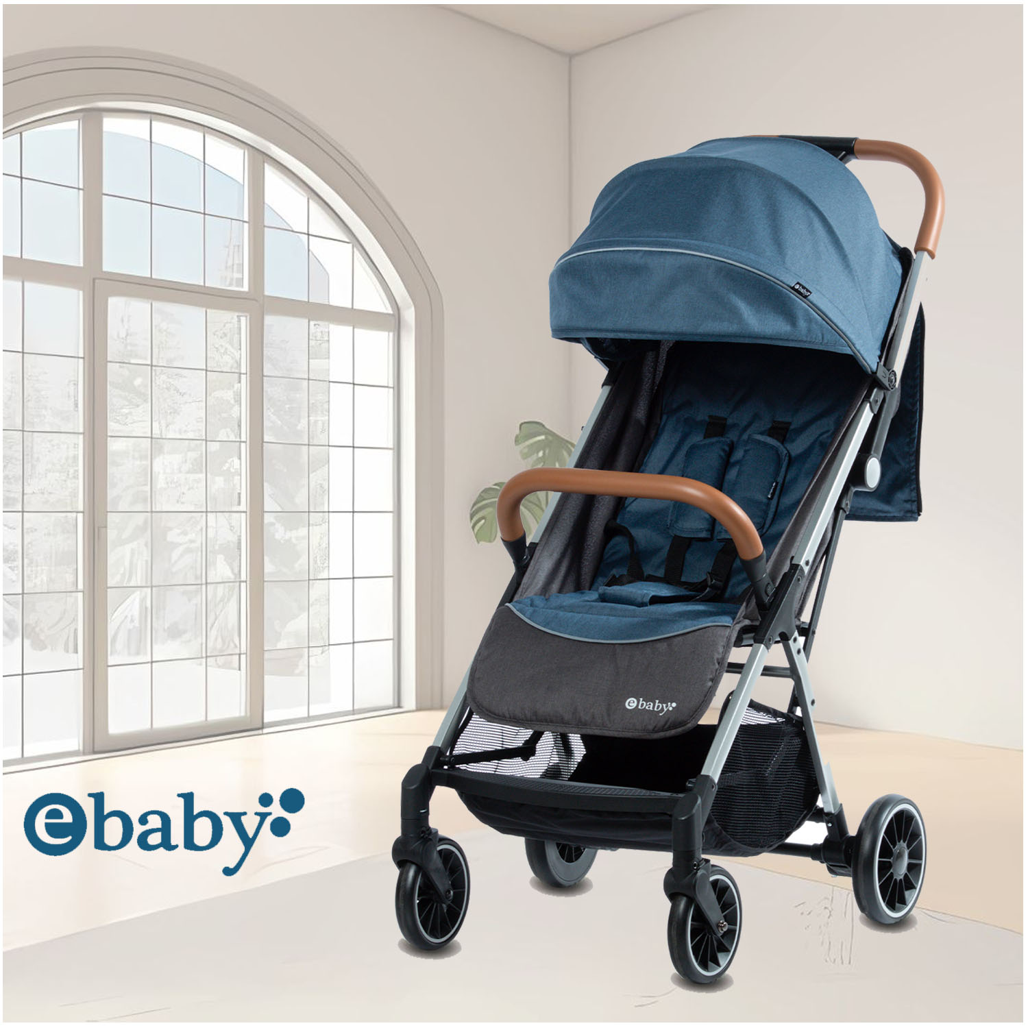 COCHE MALETA PARA BEBÉ «SOFI» DE FÁCIL PLEGADO AZUL - 6