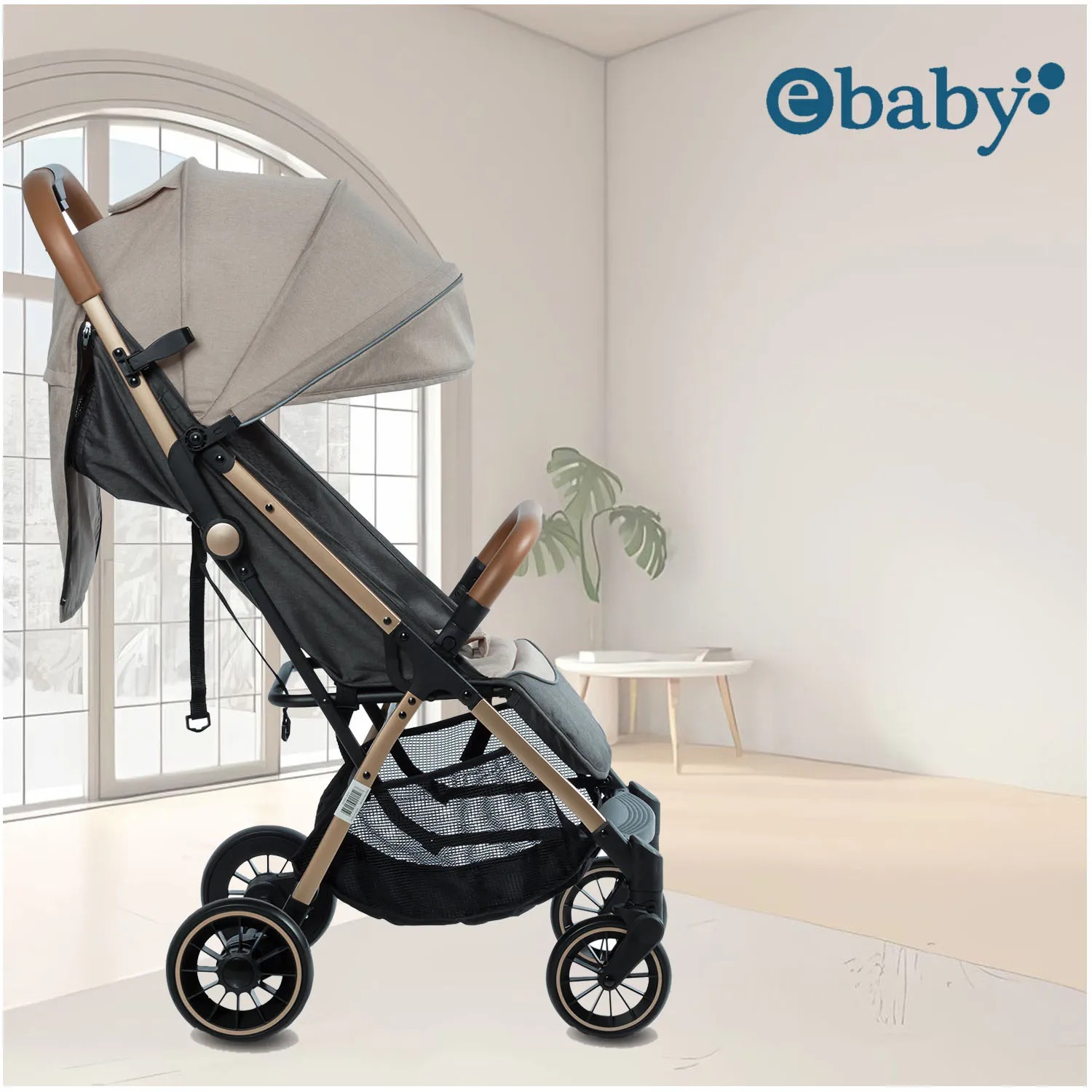 COCHE MALETA PARA BEBÉ «SOFI» DE FÁCIL PLEGADO BEIGE - 4