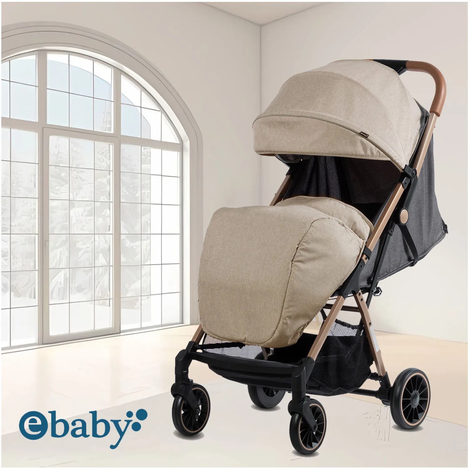 COCHE MALETA PARA BEBÉ «SOFI» DE FÁCIL PLEGADO BEIGE - 6
