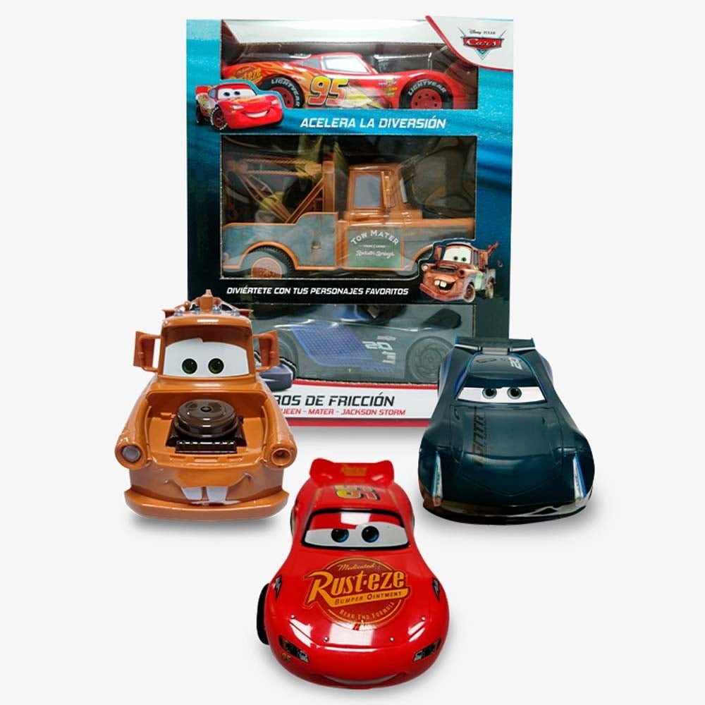 COCHES A FRICCION MCQUEEN MATER Y JACKSON STORM CARS - 1