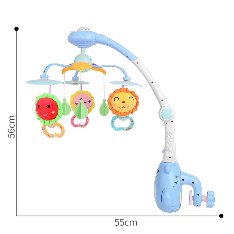 MOVIL PARA CUNA CON PROYECTOR LUCES Y CONTROL CELESTE - 6