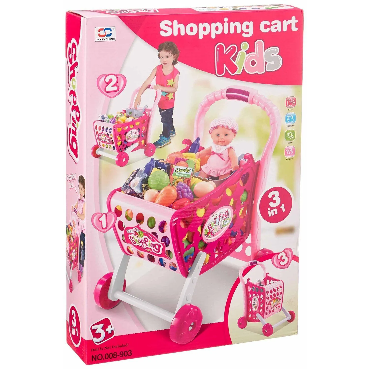 JUGUETE COCHE DE COMPRAS CON ACCESORIOS 3 EN 1 - 3