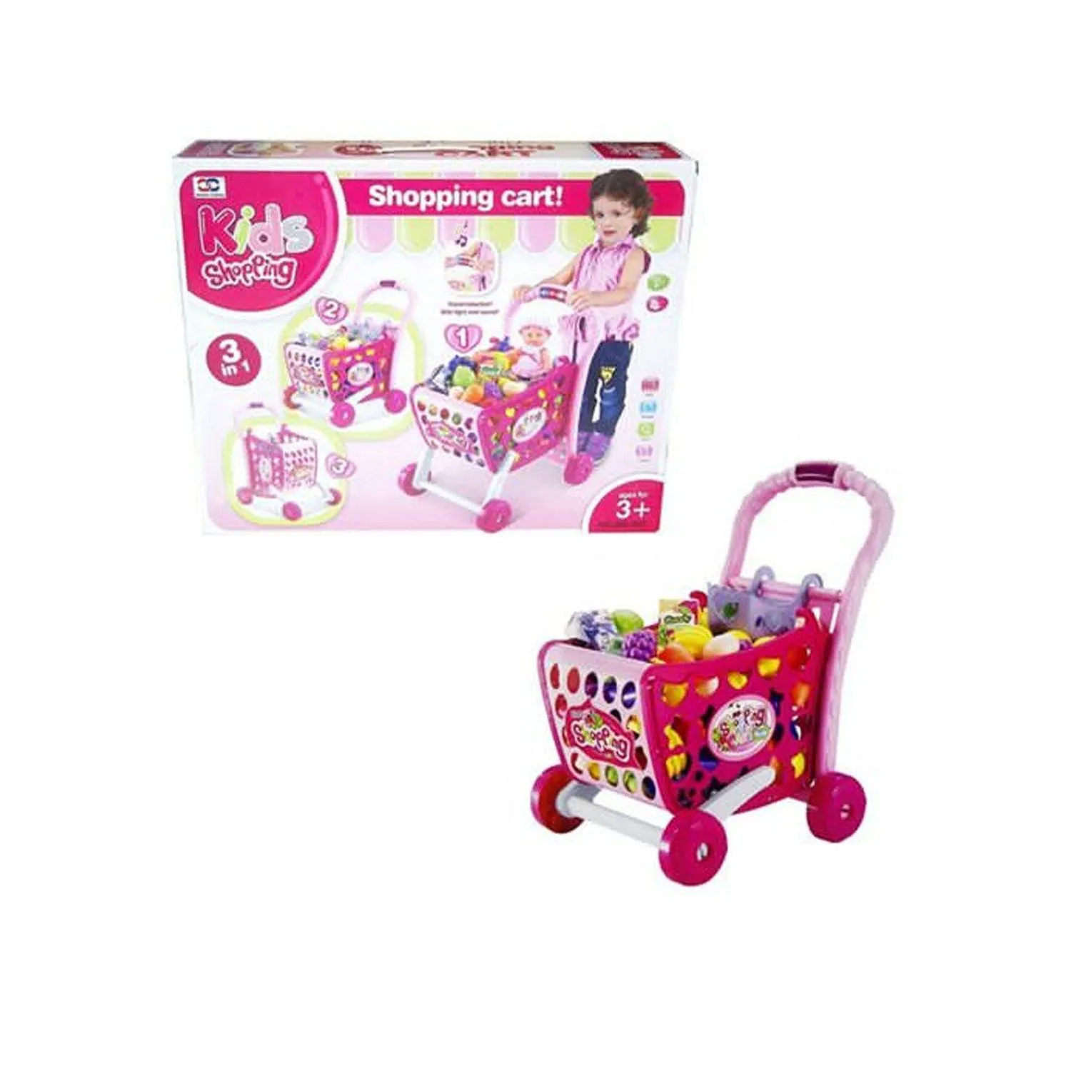 JUGUETE COCHE DE COMPRAS CON ACCESORIOS 3 EN 1 - 4