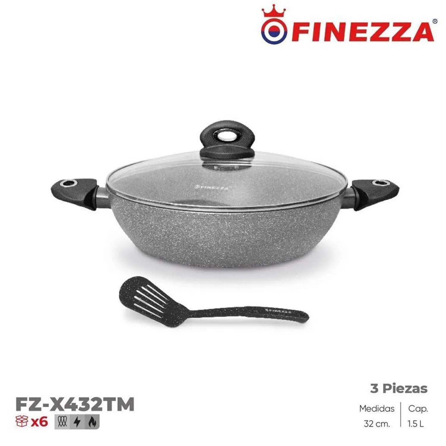 OLLA ANTIADHERENTE DE GRANITO FINEZZA 32 CM - 1