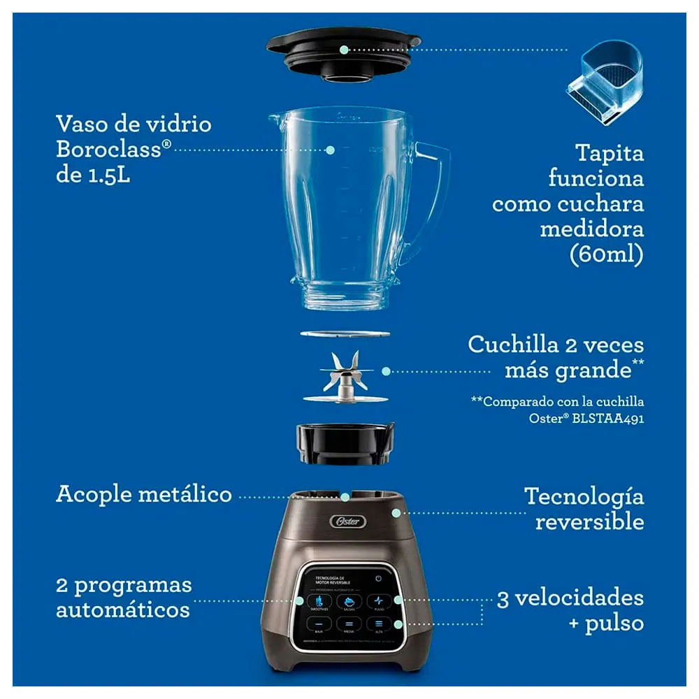 LICUADORA OSTER® TECNOLOGÍA REVERSIBLE BLSTPYG1312XBG - 4