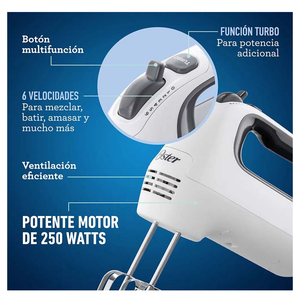 BATIDORA DE MANO 6VEL TURBO 250W FPSTHM3532 - 3