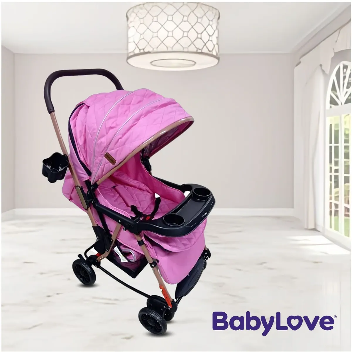 COCHE MECEDORA DE LUJO «SEULGI» DARK PINK - 5