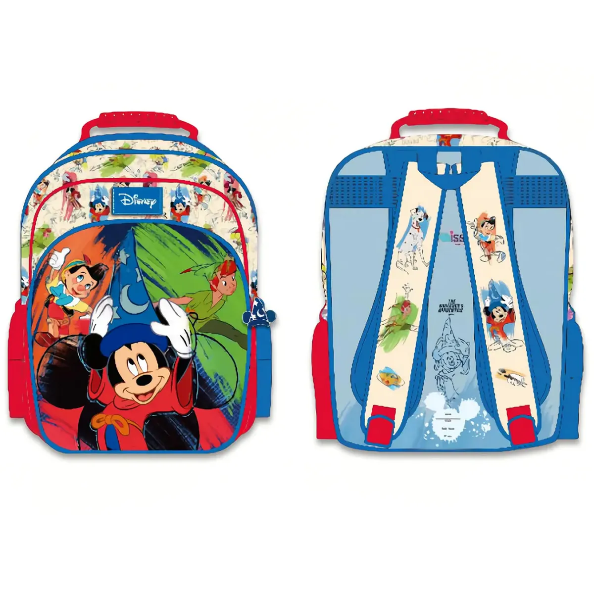 SET DE MOCHILA A4 CON RUEDAS LONCHERA Y CARTUCHERA MICKEY MOUSE