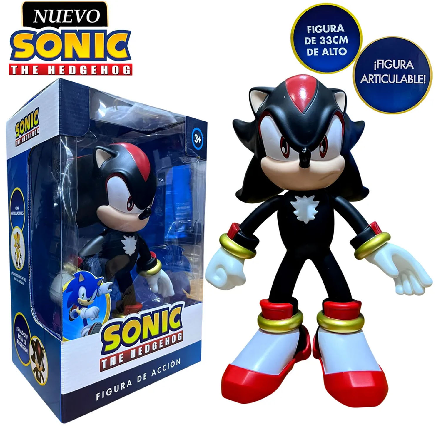 MUÑECO SONIC THE HEDGEHOG ARTICULABLE SHADOW - 1
