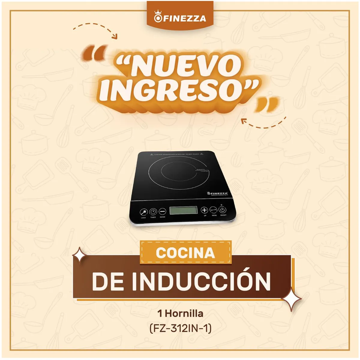 COCINA DE INDUCCIÓN 1 HORNILLA FINEZZA FZ-312IN-1 - 2