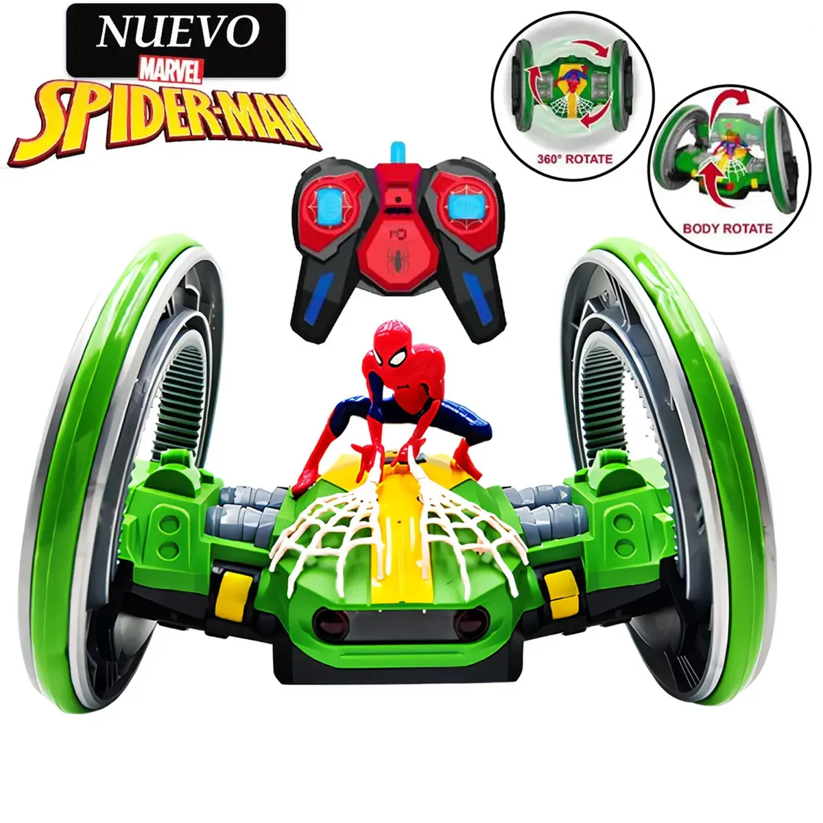 JUGUETE CARRO TELEDIRIGIDO DE SPIDER-MAN ACROBÁTICO CON CONTROL - 1