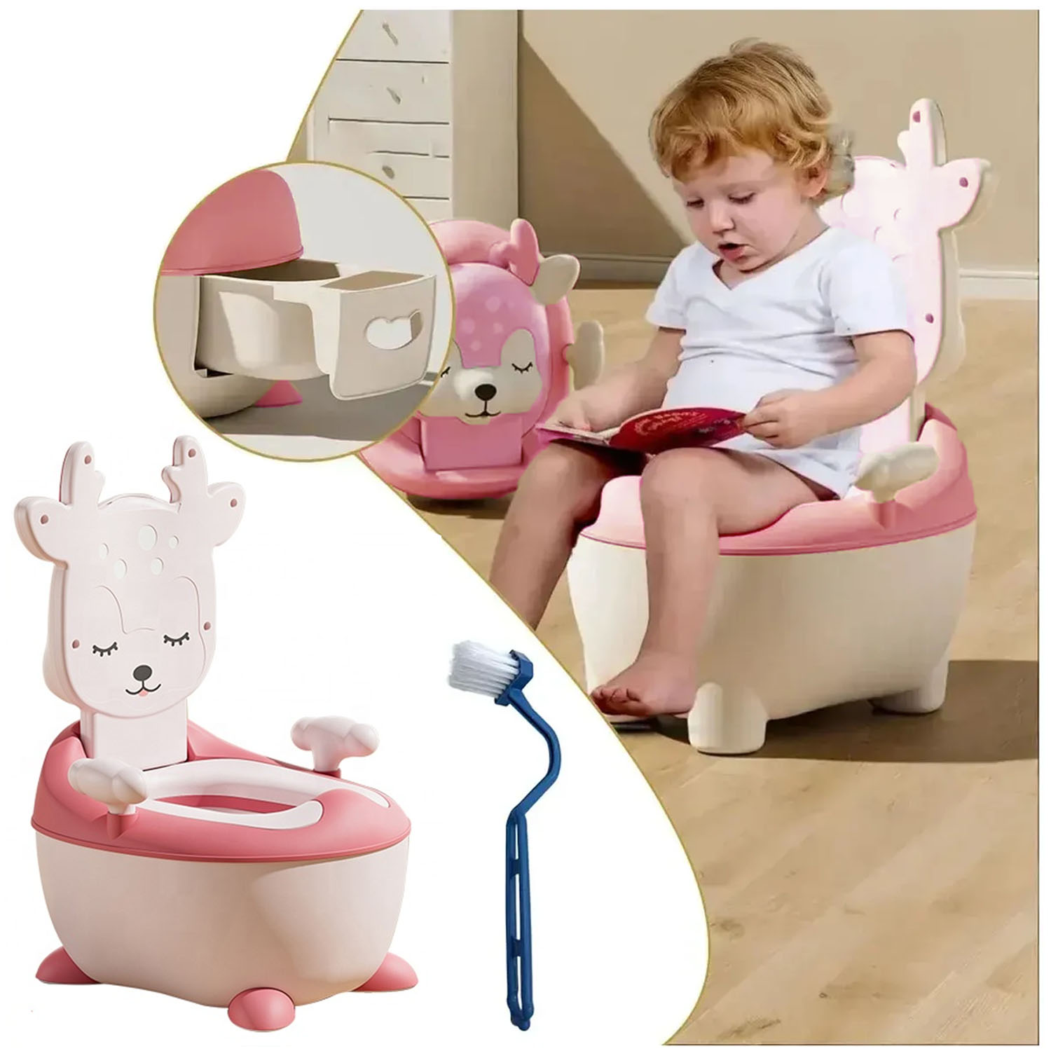 BACIN PARA BEBÉ «BAMBI» DE LUJO ROSADO - 3