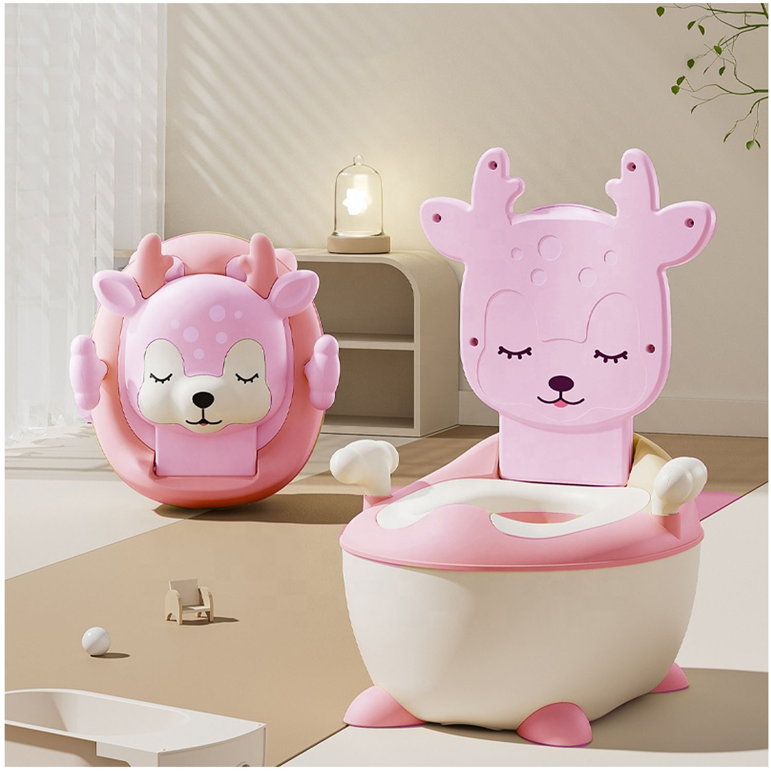 BACIN PARA BEBÉ «BAMBI» DE LUJO ROSADO - 5