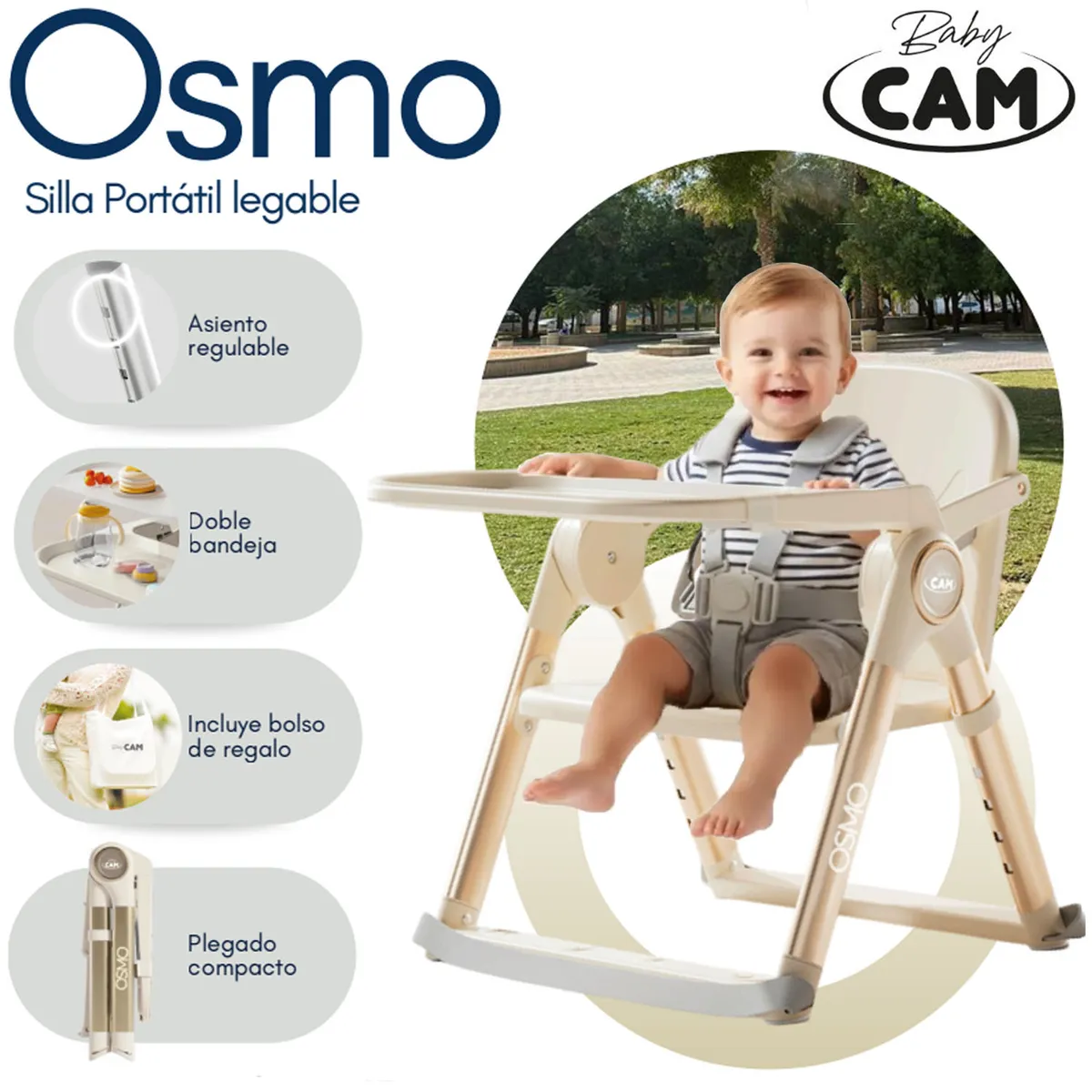SILLA PORTATIL PLEGABLE «OSMO» EDICIÓN LIMITADA BEIGE - 1
