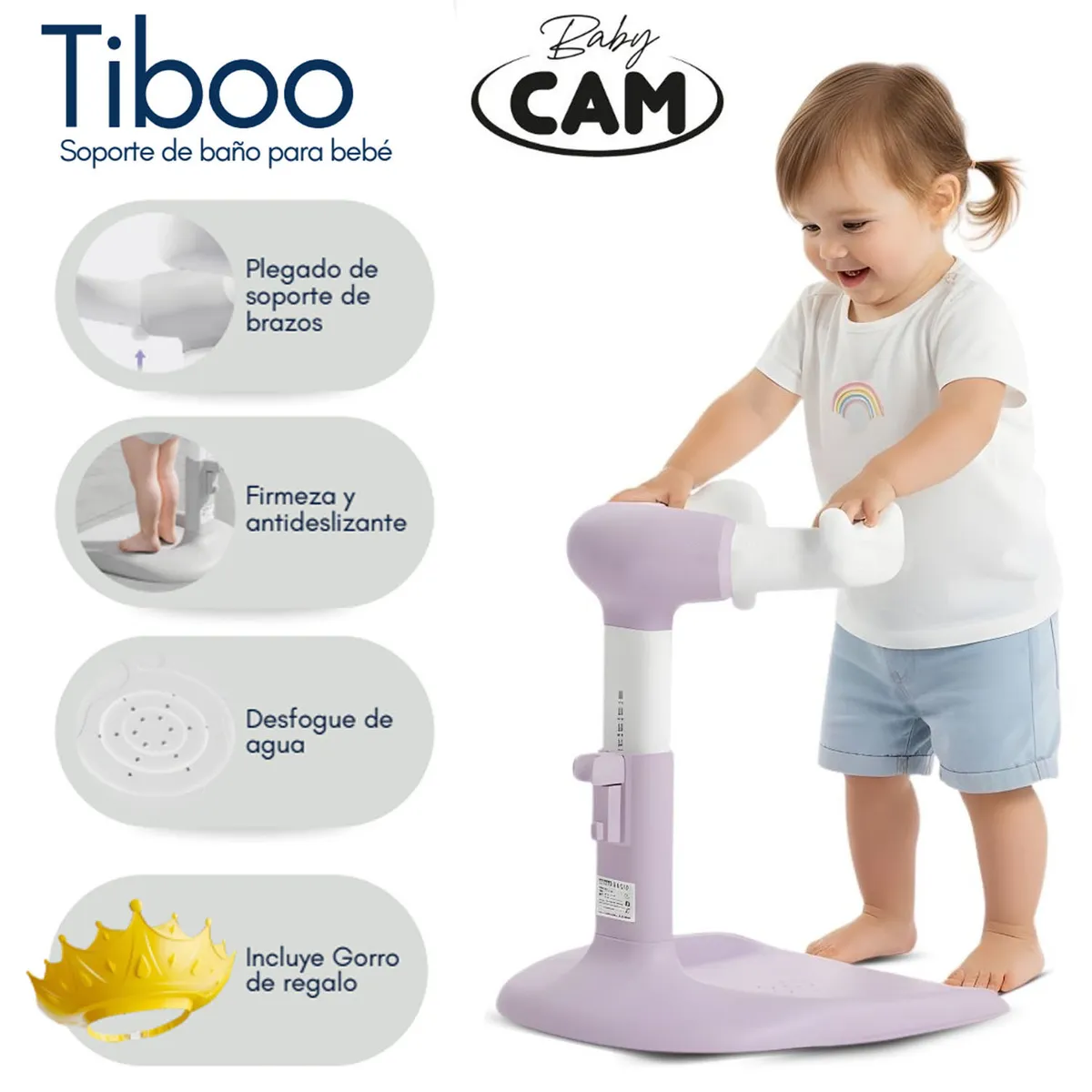 SOPORTE DE BAÑOS PARA BEBÉS «TIBOO» EDICIÓN LIMITADA LILA - 1