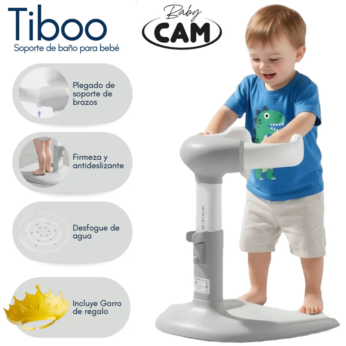 SOPORTE DE BAÑOS PARA BEBÉS «TIBOO» EDICIÓN LIMITADA GRAY - 1
