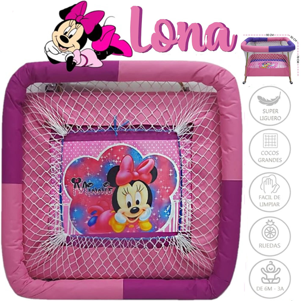 CORRAL CON RUEDAS PARA BEBES ACOLCHADO LONA NIÑA - 1