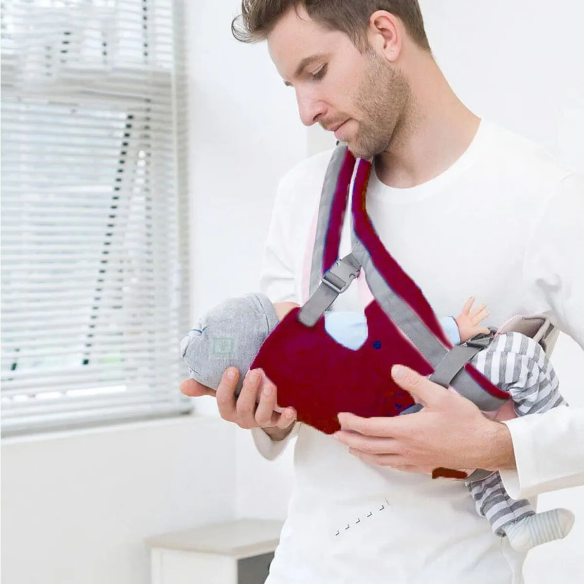 CANGURO PARA BEBÉ ERGONÓMICO BALLENA 3 EN 1 VINO - 3