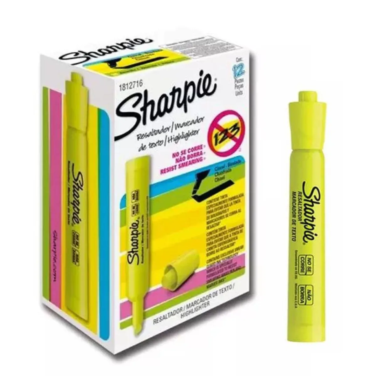 CAJA DE 12 RESALTADORES SHARPIE TANK AMARILLO 1776904 - 1