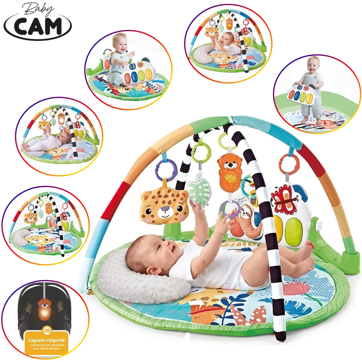 GIMNASIO PIANO MUSICAL BABY CAM 7 EN 1 MULTICOLOR - 1