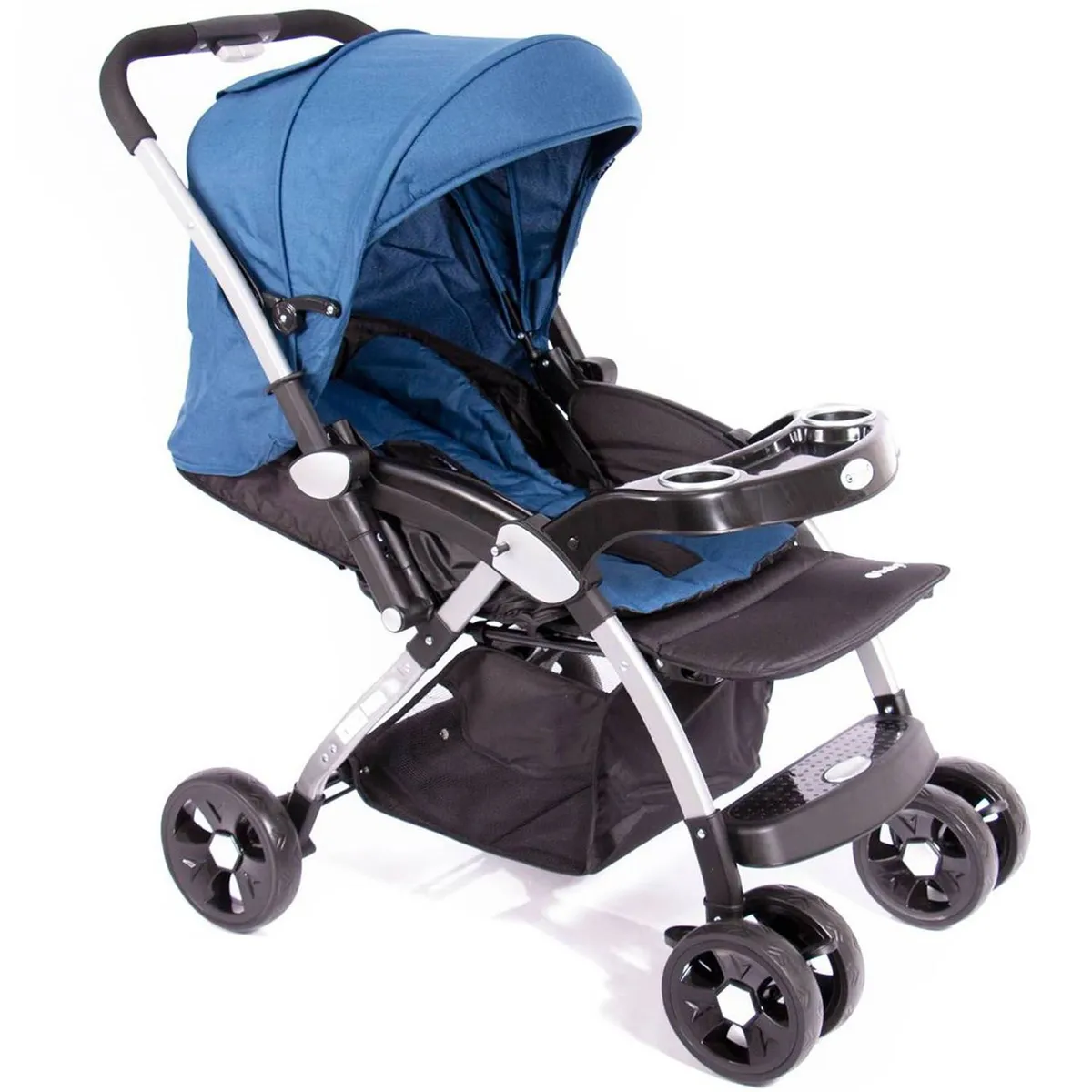 COCHE DE PASEO EBABY KUPER MANGO REVERSIBLE AZUL - 2