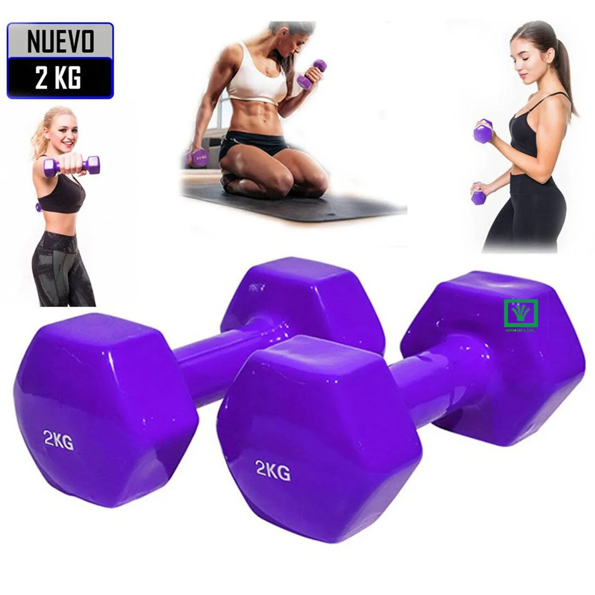 MANCUERNAS DE VINIL 2 KG PACK 2 UNIDADES MORADO - 1