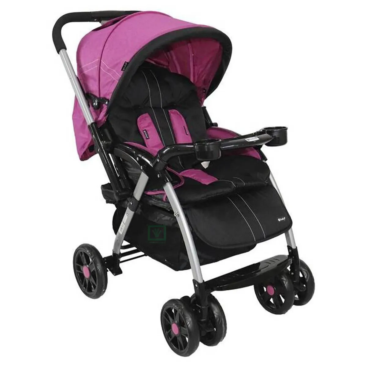 COCHE CUNA EBABY «ROSSI» ROSADO - 2