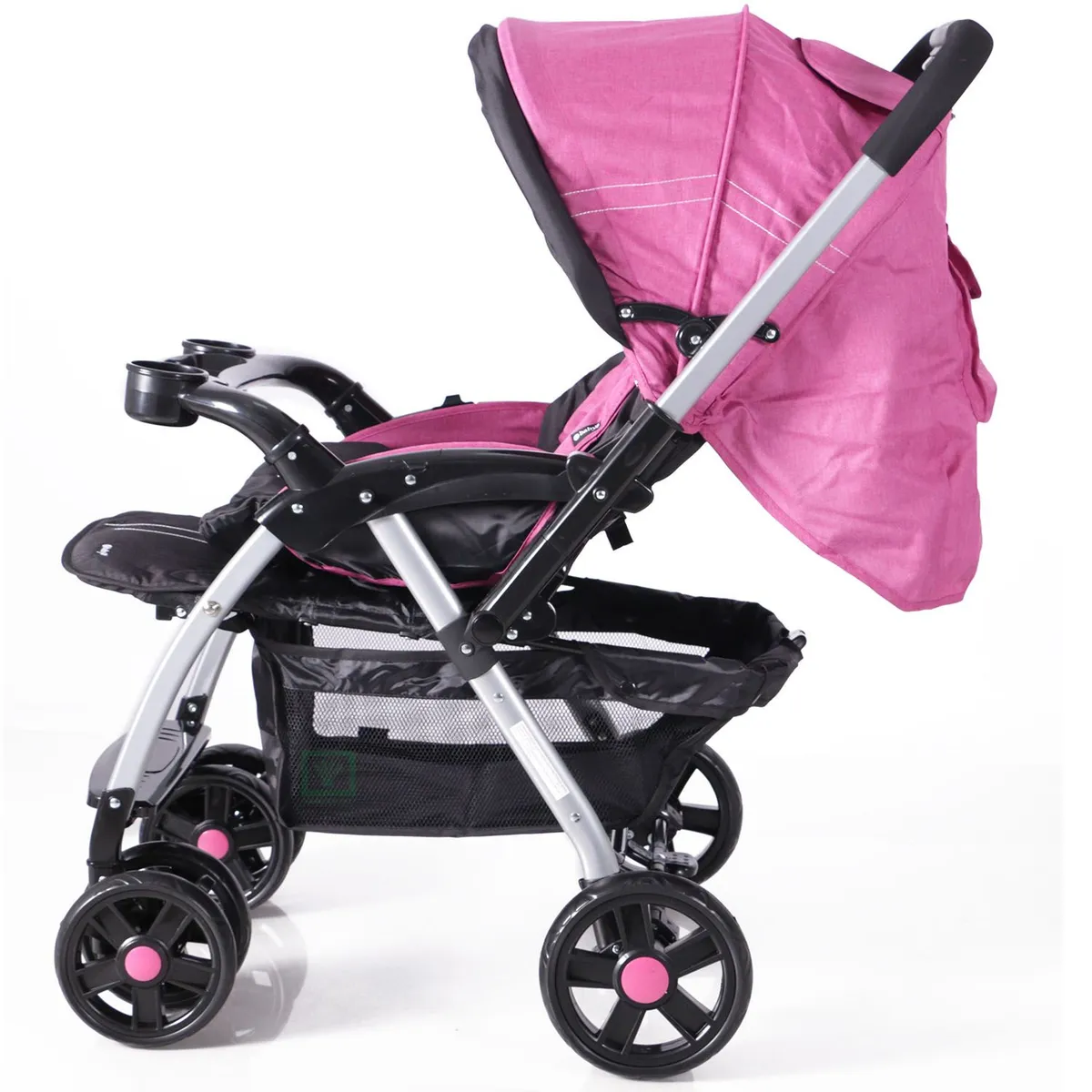 COCHE CUNA EBABY «ROSSI» ROSADO - 3