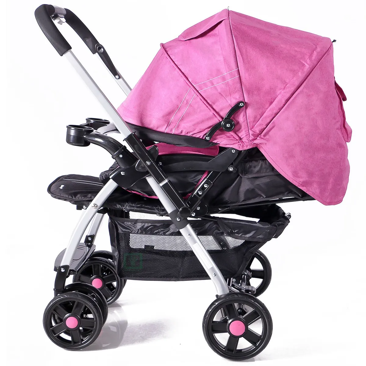 COCHE CUNA EBABY «ROSSI» ROSADO - 4