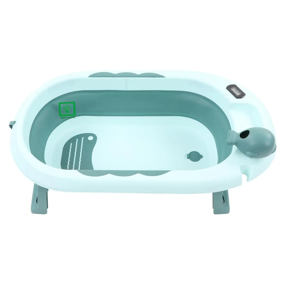 BAÑERA TINA DE BAÑO PLEGABLE BALLENITA CON TERMÓMETRO VERDE - 4