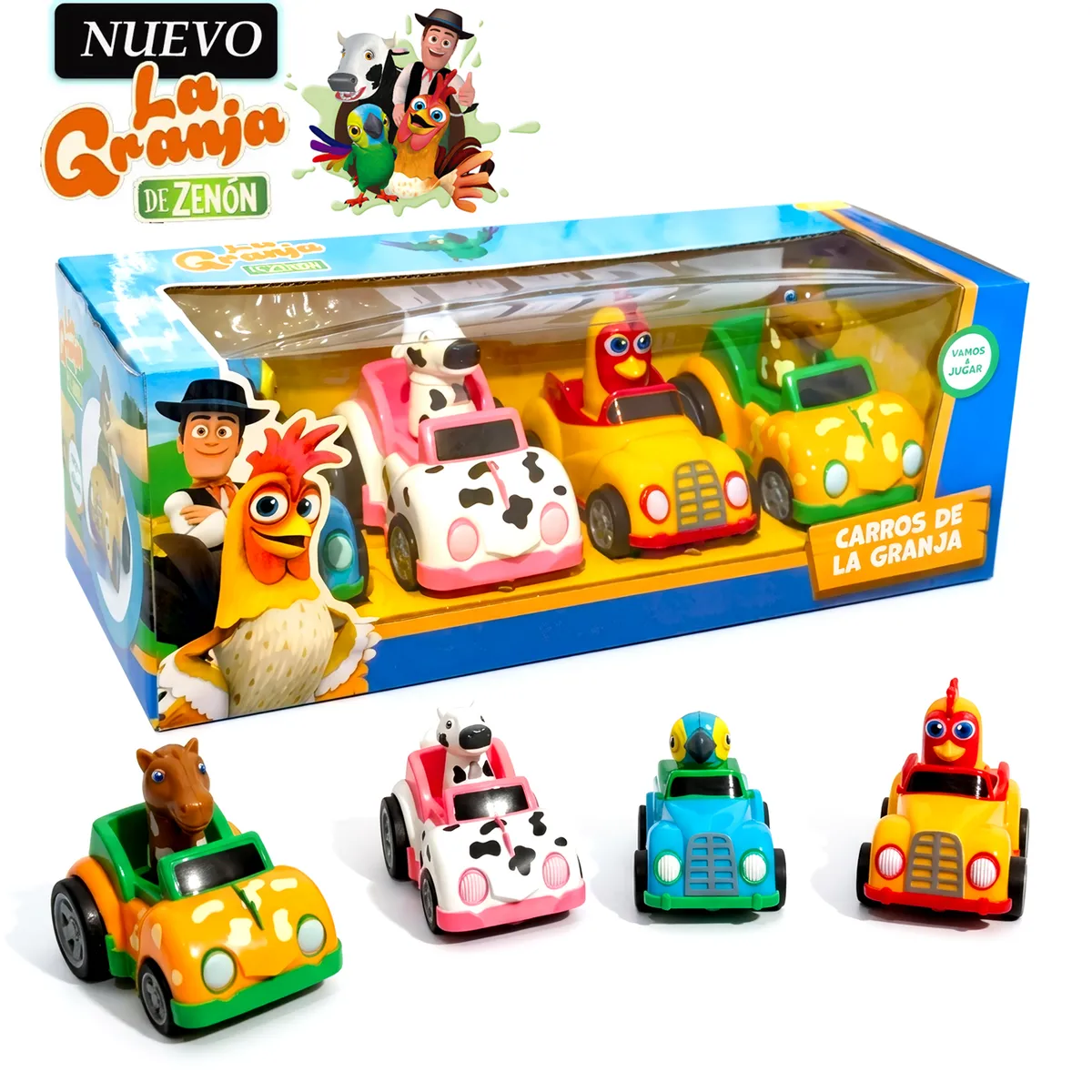 SET DE VEHÍCULOS A FRICCIÓN DE LA GRANJA DE ZENÓN 4P - 1