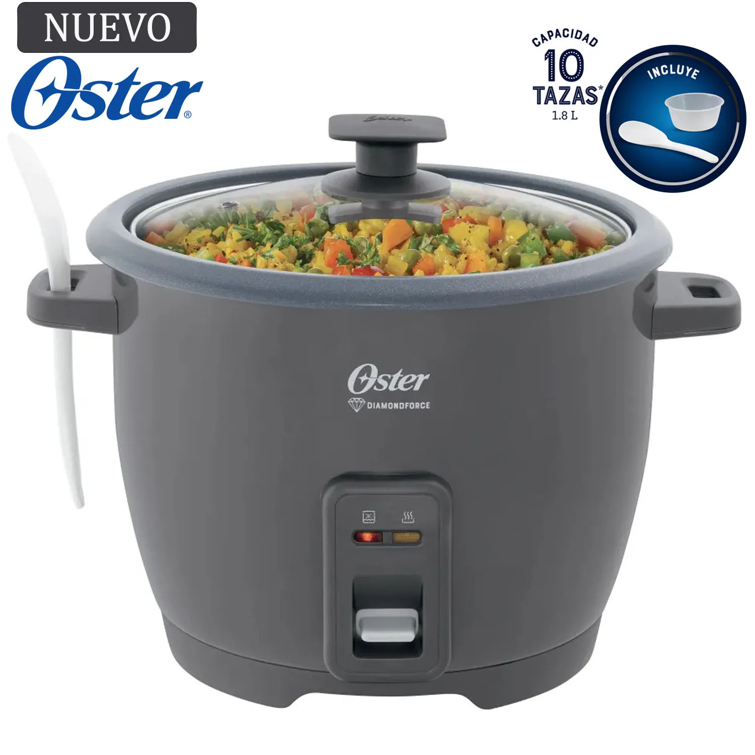 OLLA ARROCERA OSTER DE 1 8L DIAMONDFORCE CKSTRCB10DFSKE GRIS - 1
