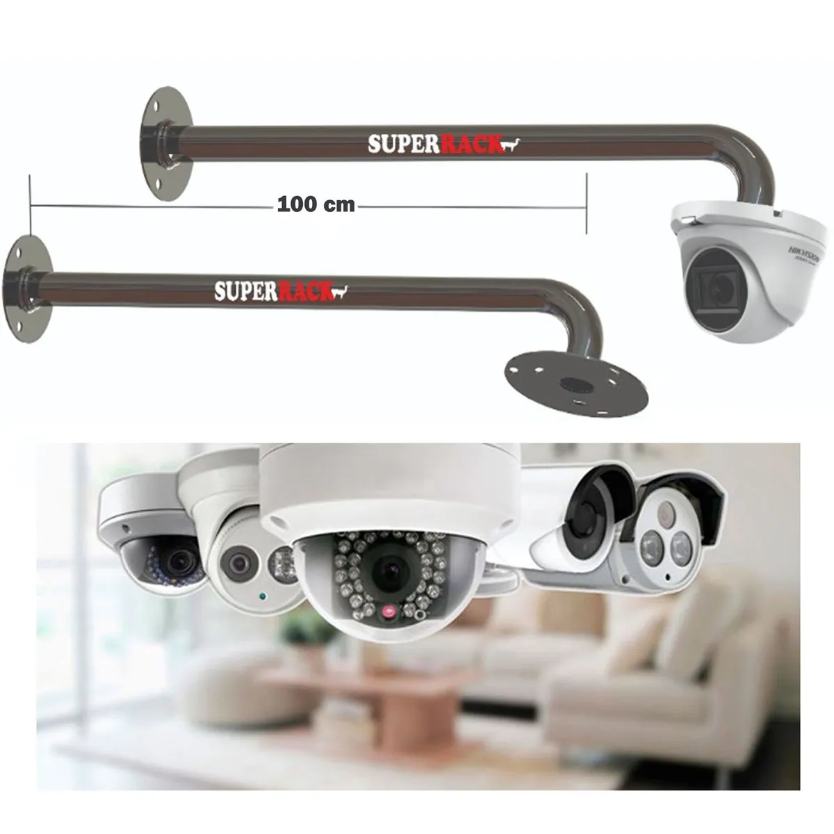 RACK PARA CÁMARA DE SEGURIDAD DOMO 100 CM DE DISTANCIA - 1
