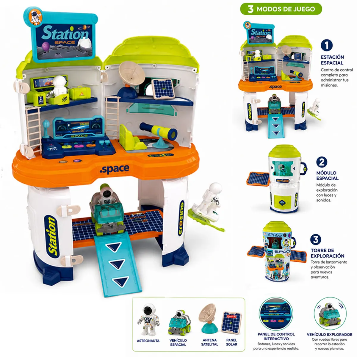 JUEGO DIDÁCTICO 2 EN 1 NAVE ESPACIAL MALETA CON ACCESORIOS VERDE - 1