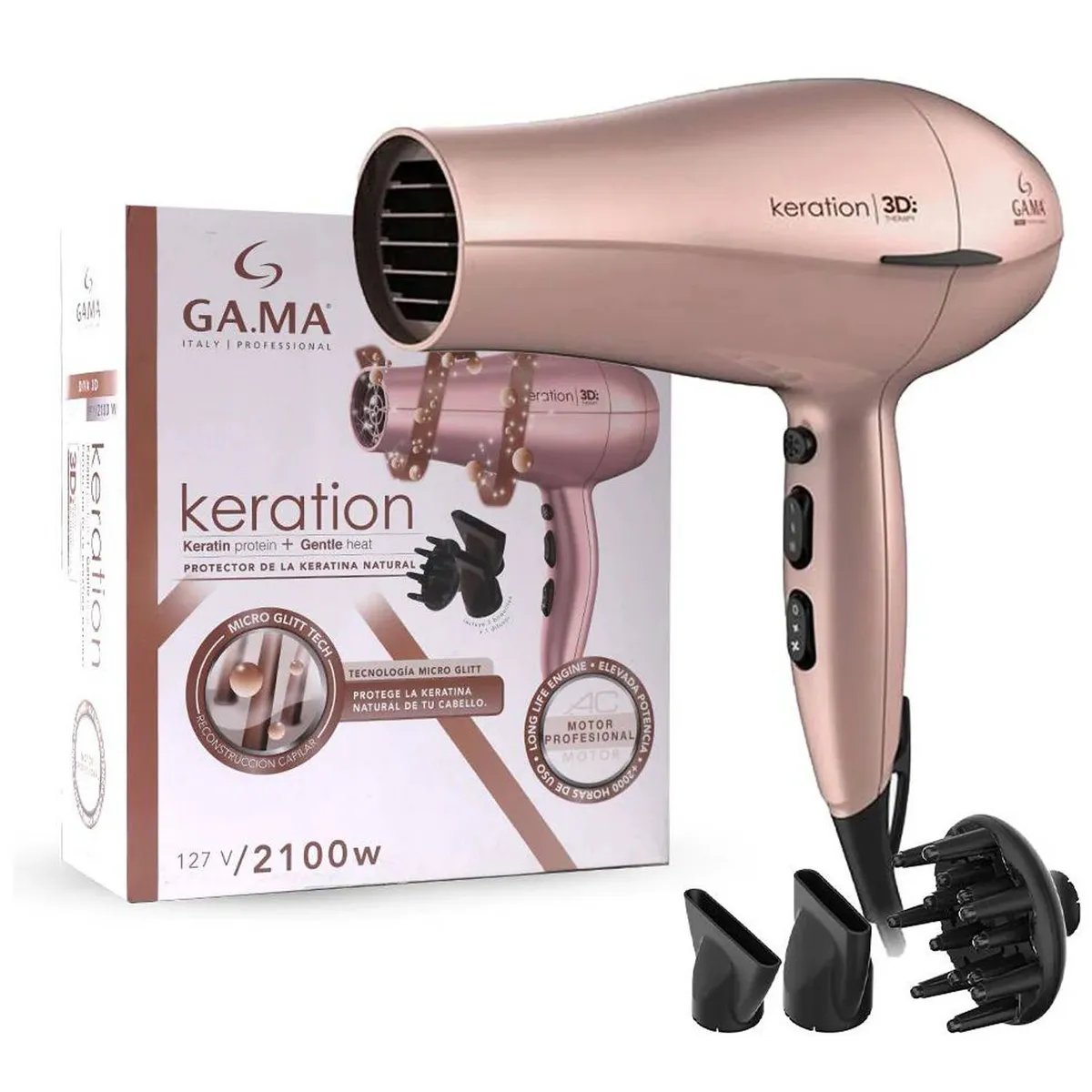 SECADORA DE CABELLO PROFESIONAL GAMA KERATION THERAPY 3D - 2
